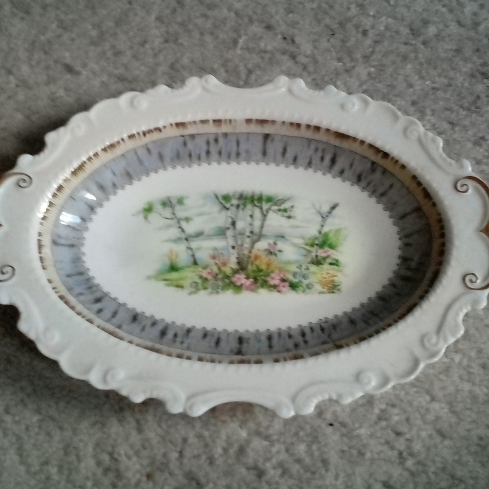 Royal Albert Bond China platter Silver Birch